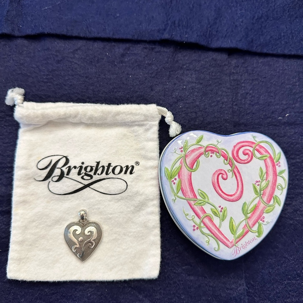 Brighton Vintage Sheba Silver Plated Heart Pendant